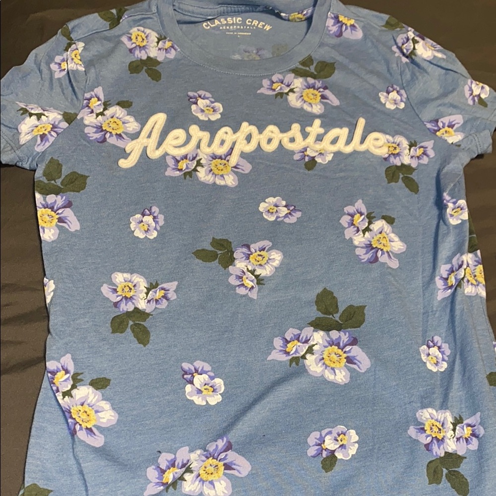 Aeropostale Blue Floral T-Shirt